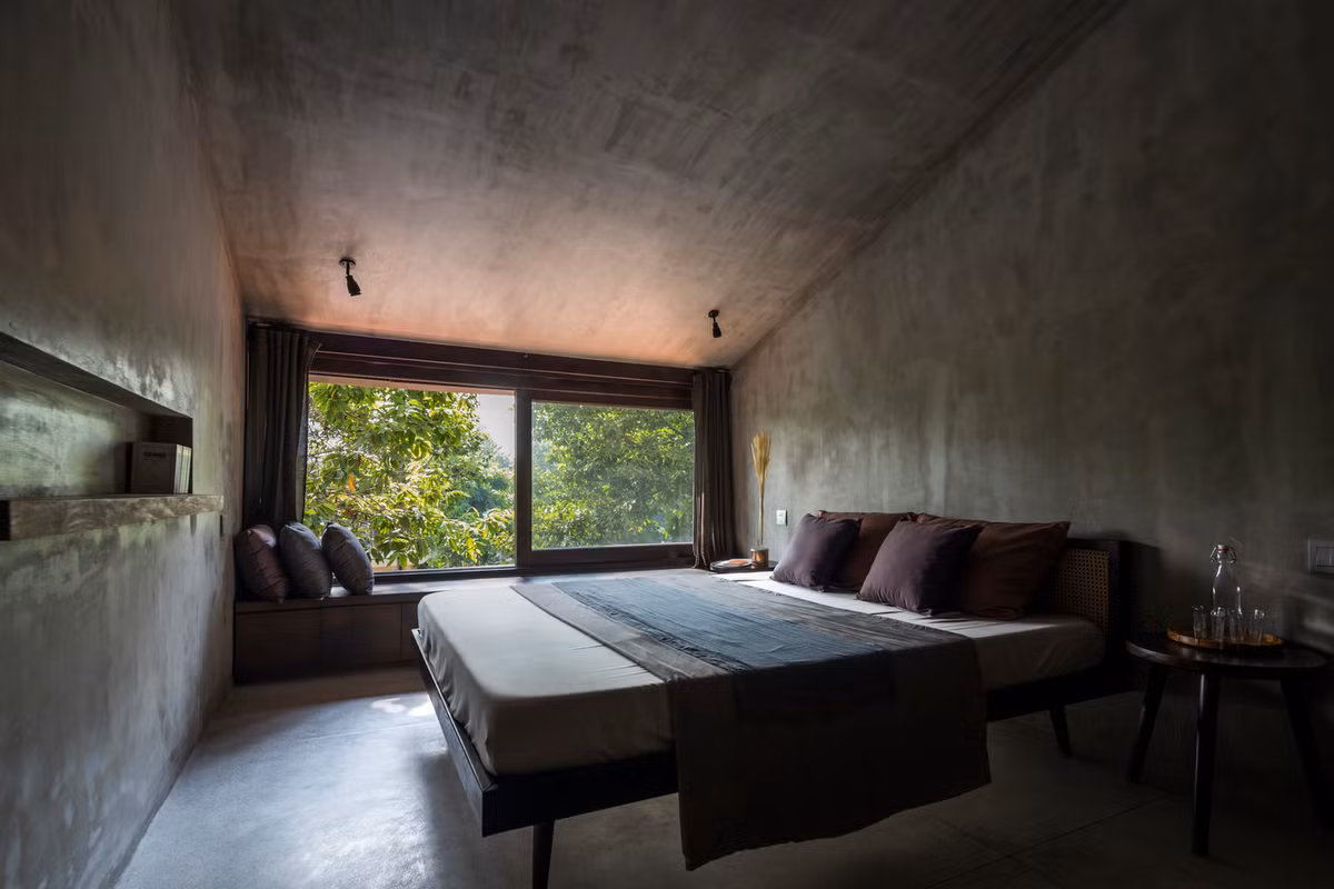 Phòng ngủ tối giản, gần gũi thiên nhiên. Nguồn ảnh: Hiroyuki Oki