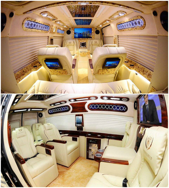 Ngoài biệt thự, Thu Hoài còn sở hữu hai xế hộp ‘khủng’ gồm một chiếc Limousine với nội thất sang trọng, tiện nghi và chiếc Audi giá 4 tỷ đồng. Ảnh: Giadinhnet