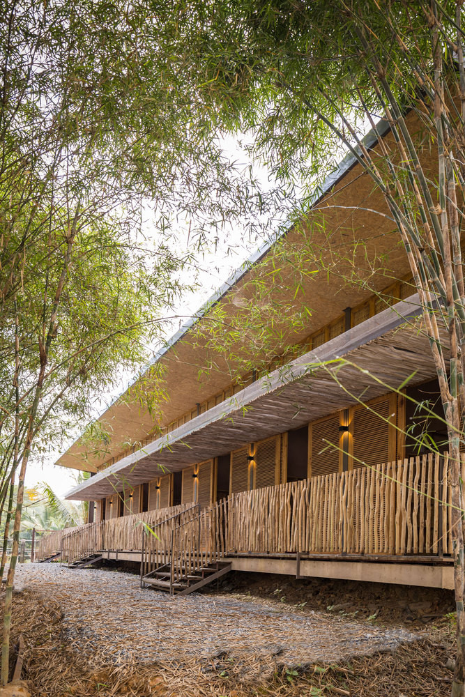 Trong không gian rộng lớn của Hippo Farm, công trình homestay là nơi nghỉ ngơi của những người muốn hòa mình vào thiên nhiên.