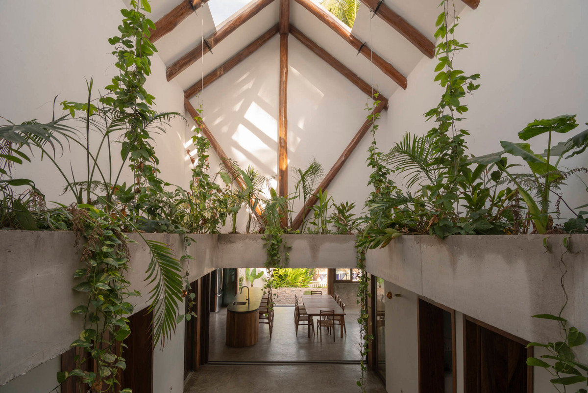 Cây xanh đan xen toàn bộ không gian sống.