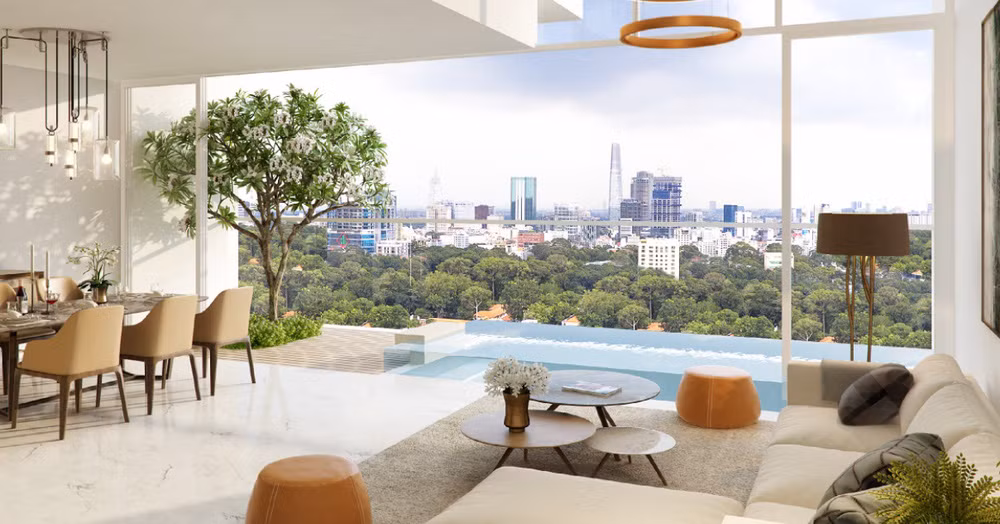 Trần nhà thiết kế cao vượt trội đến gần 7m.