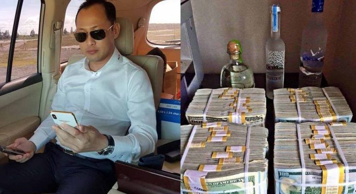 Trên trang cá nhân, Công Lý thường đăng những bức ảnh xe sang, điện thoại đắt tiền hay hàng cọc USD. Một số bạn bè của Lý cho biết thiếu gia này luôn hào phóng trong các cuộc chơi, hay uống rượu tây, thường boa tiền cho các cô đào đẹp, hát hay. Ảnh: Internet.