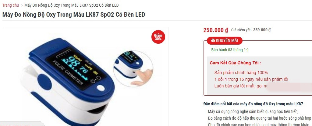 May do oxy Spo2 ban tran lan: Nguoi tieu dung can luu y gi?