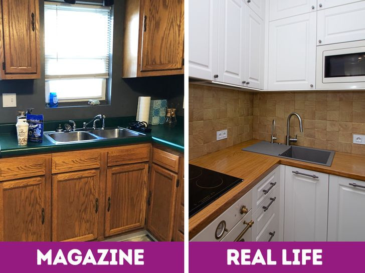  Bồn rửa bát cạnh cửa sổ vừa giúp bạn làm việc vừa ngắm cảnh nhưng theo các nhà thiết kế, những tia nước bắn vào cửa sổ khiến bạn phải thường xuyên lau dọn.