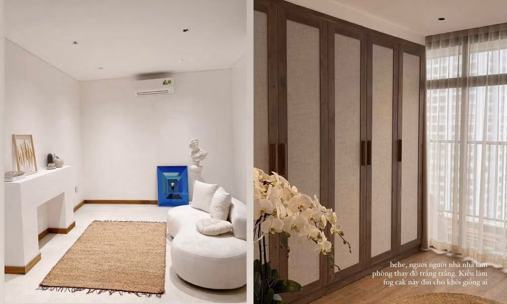  Nhà mới của ca nương Kiều Anh có gam màu trắng - nâu chủ đạo.