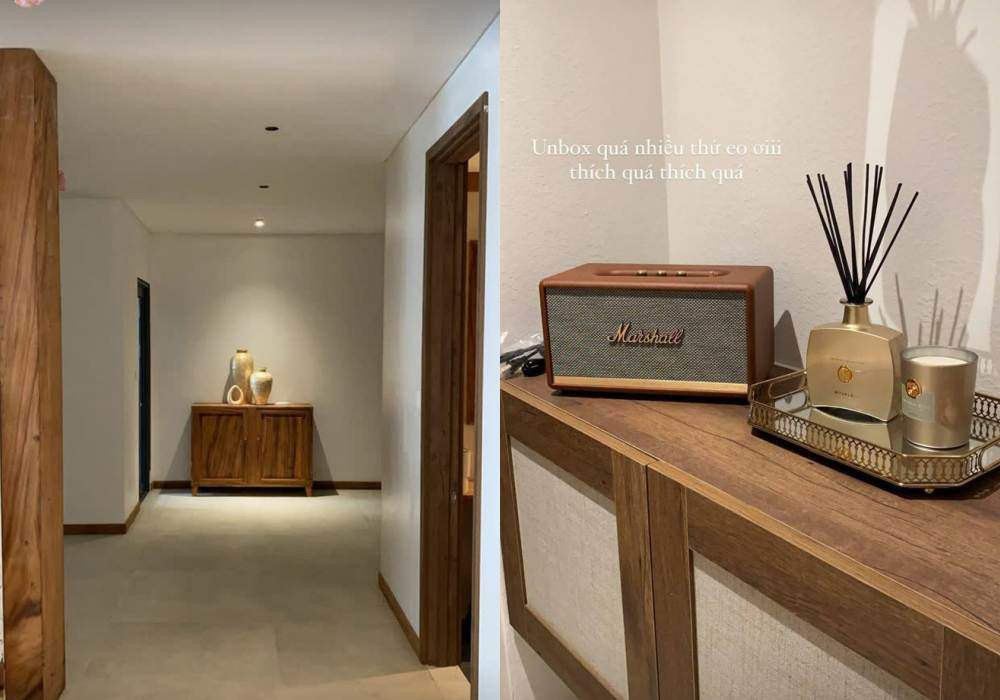 Nữ ca sĩ cho biết ngôi nhà là 2 căn chung cư ghép lại, đập tương thông nhau.