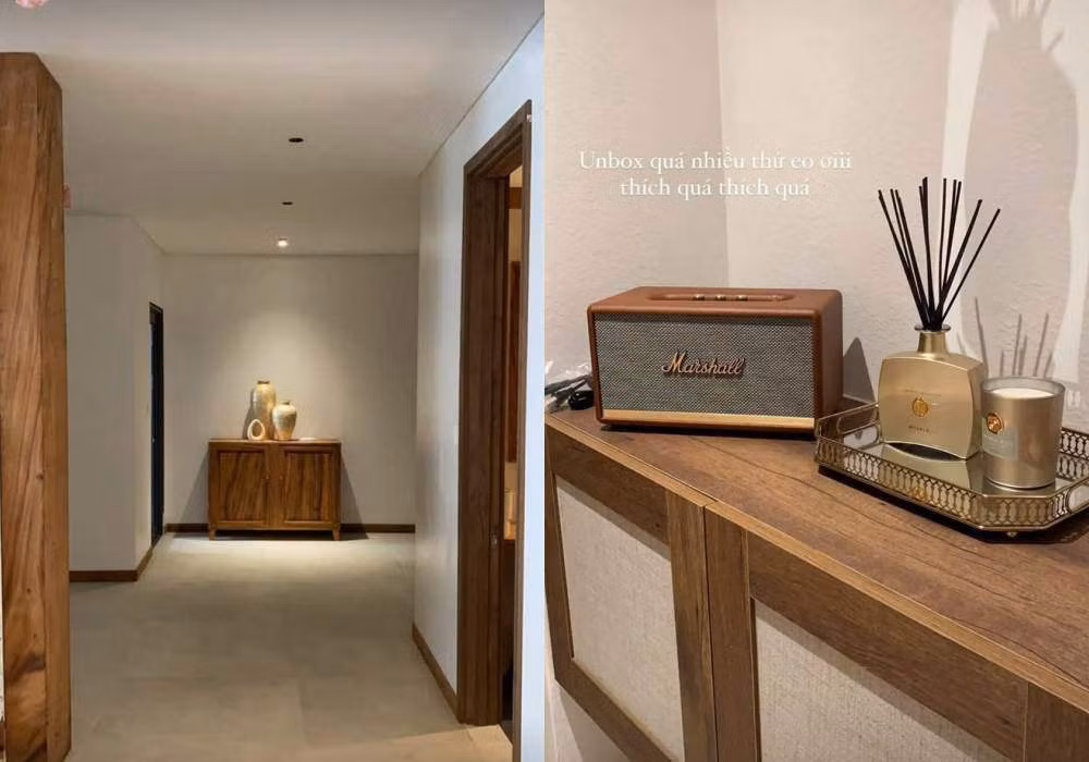 Nữ ca sĩ cho biết ngôi nhà là 2 căn chung cư ghép lại, đập tương thông nhau.