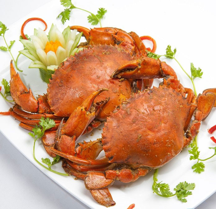 Cua biển Cà Mau có thể chế biến thành nhiều món như cua thịt hấp bia, cua thịt rang me, cua thịt rang muối...Ảnh: Dacsan4u.