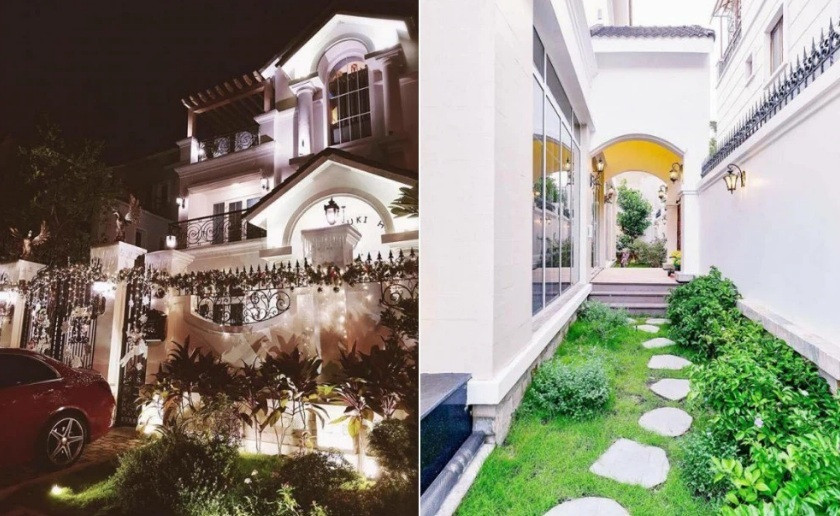 Khi Di Băng mang bầu con gái thứ 2, chồng đại gia cũng quyết định xây cho cô một căn biệt thự hoành tráng trị giá 22 tỷ đồng. Ngôi nhà nằm ở quận 7 (TP. HCM), có diện tích gần 300m2. Ảnh: Internet