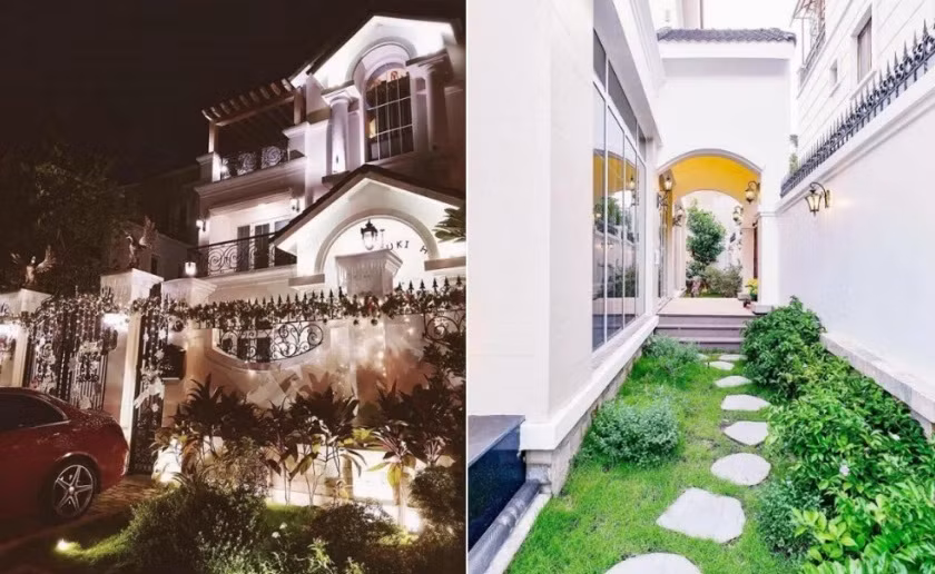 Khi Di Băng mang bầu con gái thứ 2, chồng đại gia cũng quyết định xây cho cô một căn biệt thự hoành tráng trị giá 22 tỷ đồng. Ngôi nhà nằm ở quận 7 (TP. HCM), có diện tích gần 300m2. Ảnh: Internet