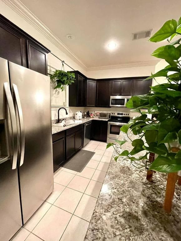 Ca sĩ Cao Thái Sơn cũng trang trí nhiều chậu cây xanh trong phòng bếp.