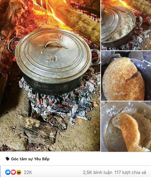 Từ món ăn bên góc bếp gia đình xưa, giờ đây cơm cháy xuất hiện trên tiệc, các quán nhậu hay nhà hàng đậm hương vị Việt. Ảnh: Facebook