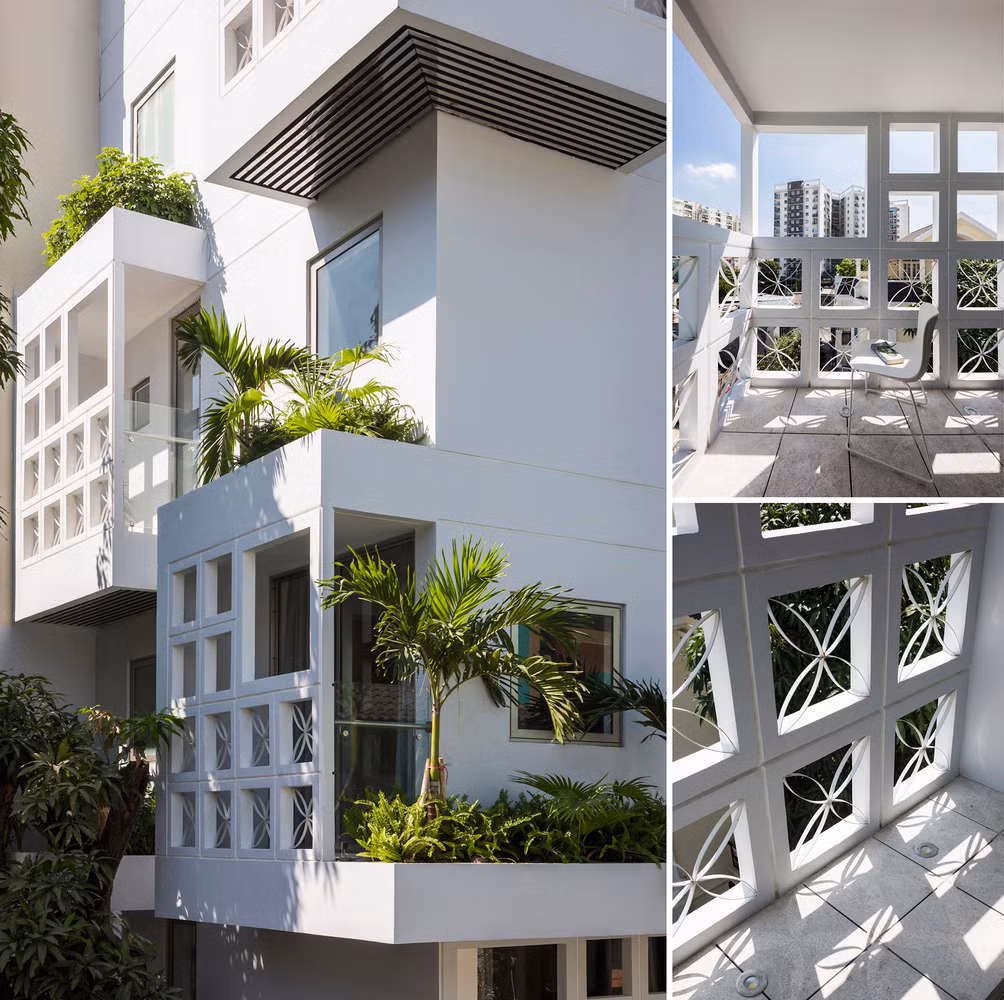 Bằng cách này, kiến trúc sư đã tạo ra không gian rỗng cho phép gió và ánh sáng tự nhiên lưu thông đến mọi ngóc ngách của căn nhà trong khi vẫn giữ được diện tích cần thiết.