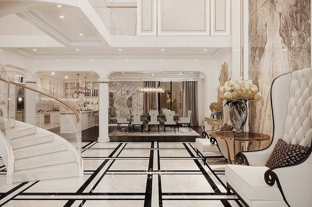 Bên trong của biệt thự của Lệ Quyên được trang trí vô cùng hoành tráng và bề thế.