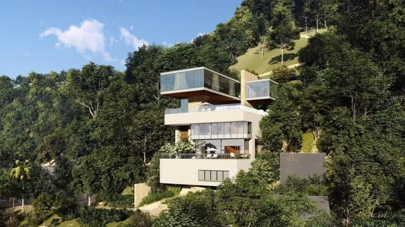 Căn biệt thự sang trọng, đậm phong cách kiến trúc nghỉ dưỡng châu Âu và sẽ hoàn thành sau một năm nữa. Ảnh: FBNV