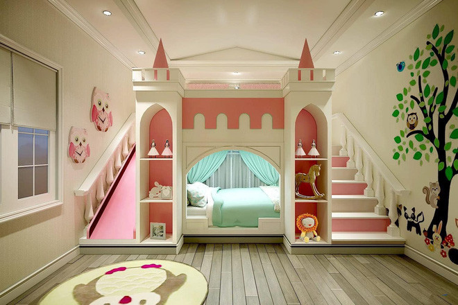 Còn căn phòng của công chúa thứ 2 nhà Di Băng vô cùng lạ mắt với thiết kế mô phỏng hệt như một tòa lâu đài. Ảnh: FBNV