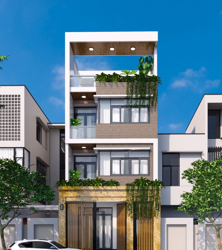 Các mảng xanh là chi tiết ngày càng được ưa chuộng ở thành thị bởi nó vừa cải thiện bầu không khí cho gia đình vừa mang lại vẻ thân thiện cho công trình. Ảnh: Song phát construction