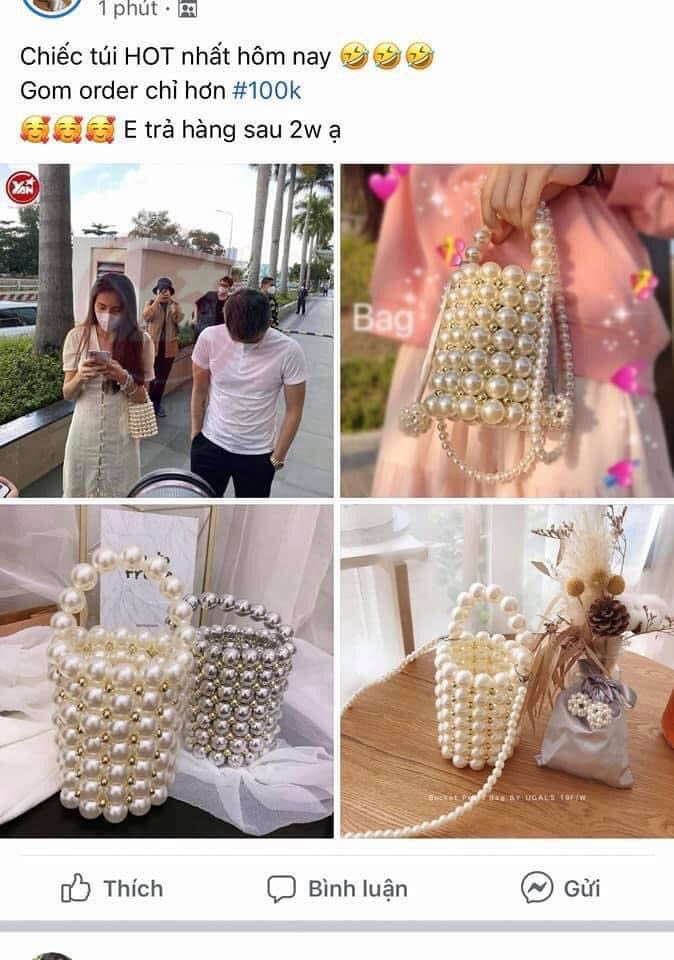 Đáng chú ý, trên chợ mạng còn có tiểu thương nhận order mẫu túi ngọc trai này với giá chỉ hơn 100.000 đồng. Ảnh chụp màn hình