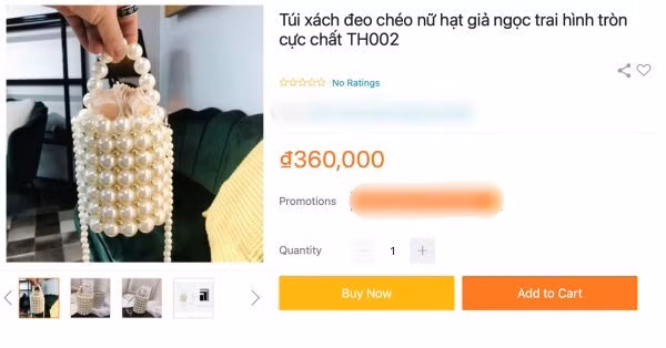 Tại Việt Nam, trên một số sàn thương mại điện tử và chợ mạng mẫu túi này được bán với nhiều mức giá khác nhau. Ảnh chụp màn hình