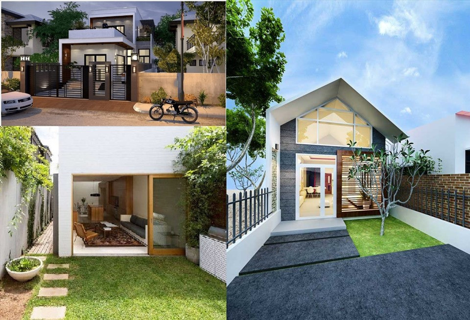 Nhà ống 1 tầng theo phong cách truyền thống kết hợp với mái bằng. Kiến trúc sư có thể sử dụng tầng tum, tạo nên không gian thiên nhiên mini. Ảnh: Lao động