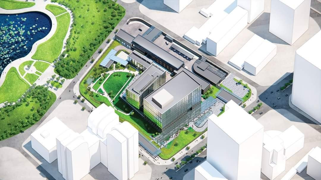 Đồng thời, thiết kế cảnh quan của khu phức hợp Đại sứ quán Mỹ được lấy cảm hứng từ truyền thống nông nghiệp trồng trọt và sản xuất lúa gạo, như địa hình của đồng bằng sông Mekong và đồng bằng sông Hồng. Ảnh: Eypae