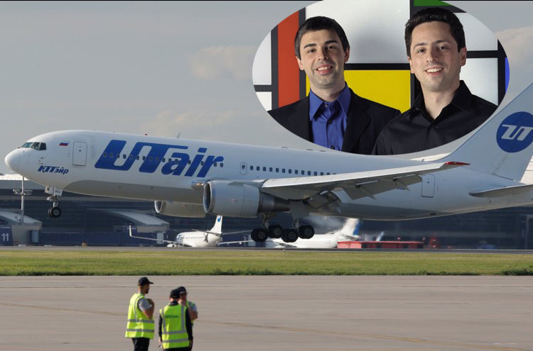 Serge Brin và Larry Page, hai người sáng lập của Google, đã đầu tư một đội máy bay tư nhân thông qua công ty cổ phần chung của cả hai mang tên Blue City Holdings.