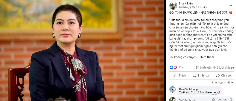 Shark Lien gop 500 trieu, phat dong chuong trinh thien nguyen huong ve Sai Gon