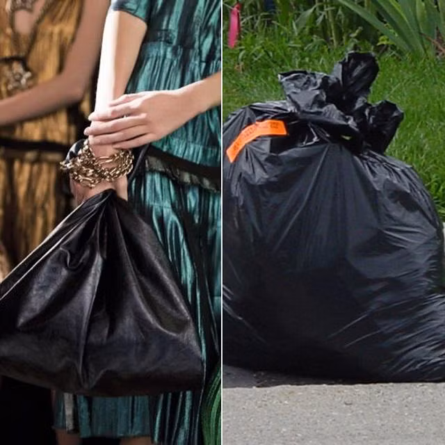 Mẫu túi xách của thương hiệu Lanvin chẳng khác túi đựng rác là mấy.