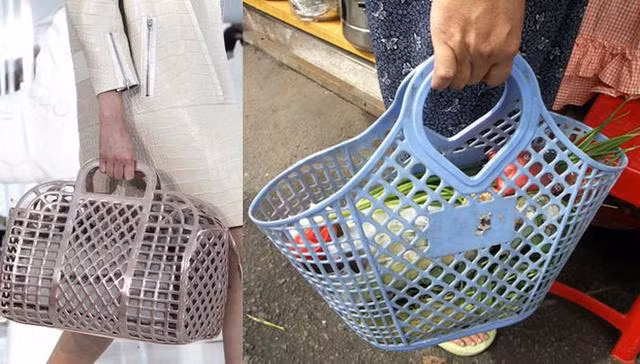 Túi hàng hiệu rất giống làn đi chợ của các bà mẹ Việt Nam. Nguồn ảnh: Internet