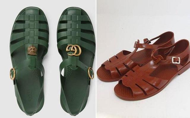 Dép cao su của thương hiệu nổi tiếng Gucci giá 490 USD (11,2 triệu đồng) khiến nhiều người kinh ngạc khi thiết kế giống hệt hàng chợ tại Việt Nam giá bán chưa đến 100.000 đồng.