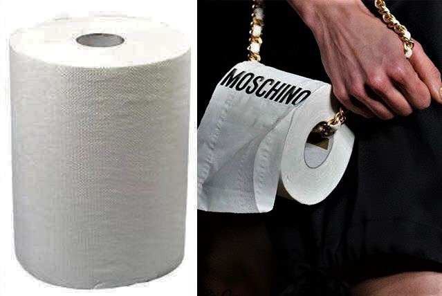 Phụ kiện của hãng Moschino khoảng hơn 25 triệu đồng được so sánh với cuộn giấy vệ sinh giá 3.000 đồng.
