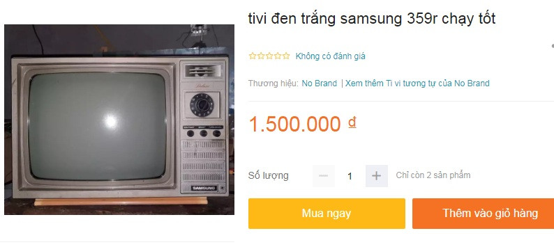 Hiện, ti vi đen trắng được rao bán trên các trang mạng điện tử với giá 800.000 - 1,5 triệu đồng cho khách hàng có nhu cầu. Ảnh chụp màn hình