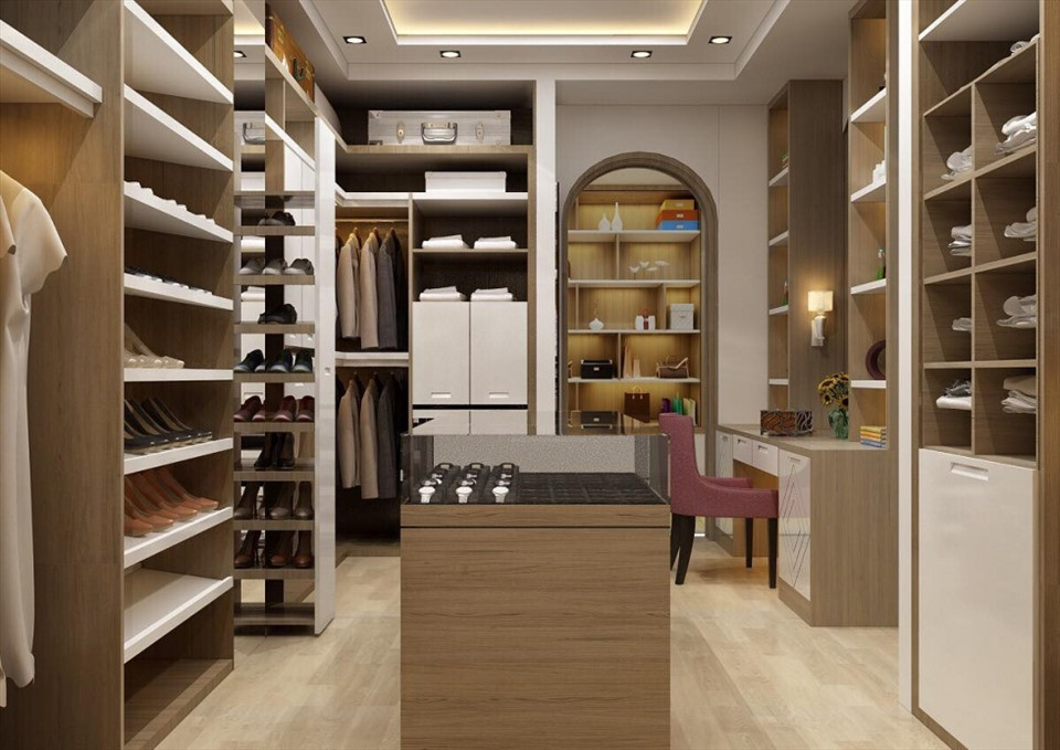 Khu để đồ rộng rãi và ngăn nắp.