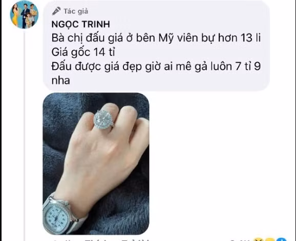 Chiếc nhẫn kim cương 13 ly, giá 14 tỷ đồng nhưng được "nữ hoàng nội y" nhượng lại chỉ 7,9 tỷ đồng.
