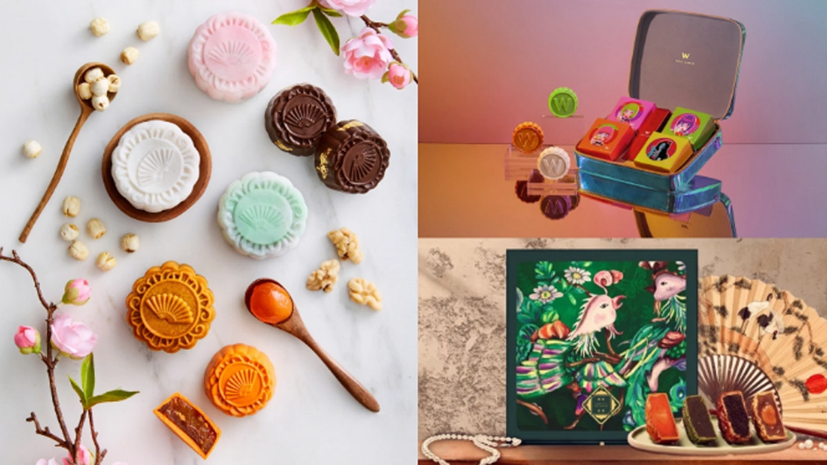 Thị trường năm nay còn xuất hiện cả bánh trung thu trang trí bằng vàng lá. Ảnh: VOV.