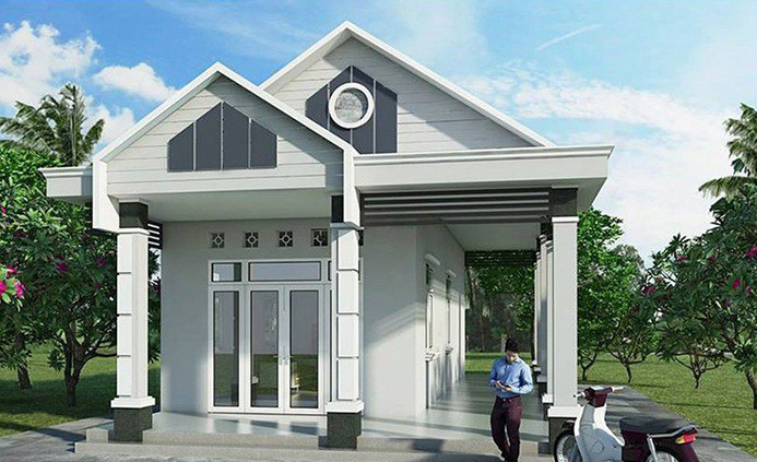 Tận dụng lợi thế diện tích rộng, căn nhà thiết kế sân rộng tạo khu vui chơi cho trẻ em. Cách thiết kế còn giúp không gian bên trong luôn sáng và đón được gió. Ảnh: Greenhouse.