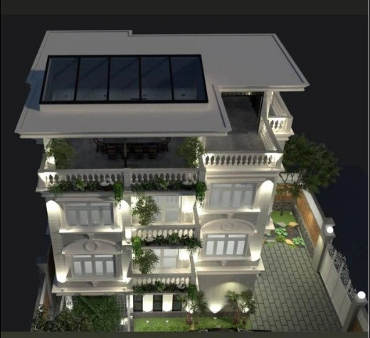 Toàn bộ biệt thự của Lý Nhã Kỳ được sơn màu trắng đầy tinh tế và hiện đại, không gian xung quanh được bao phủ bởi rất nhiều cây xanh. Ảnh: FBNV