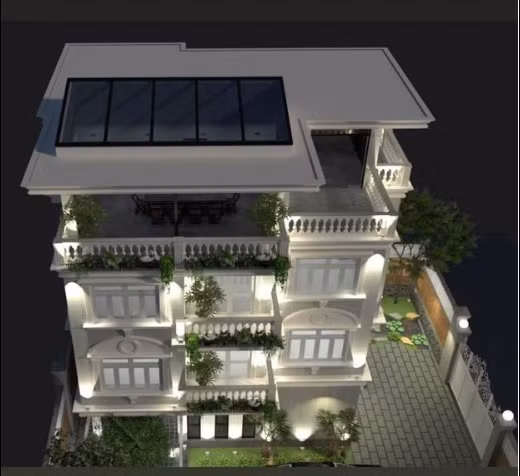 Toàn bộ biệt thự của Lý Nhã Kỳ được sơn màu trắng đầy tinh tế và hiện đại, không gian xung quanh được bao phủ bởi rất nhiều cây xanh. Ảnh: FBNV