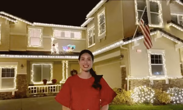 Trước đó, vào cuối năm 2019, Hoa hậu Phạm Hương từng quay clip giới thiệu mọi ngóc ngách trong căn biệt thự tại Mỹ khiến khán giả hết lời ngưỡng mộ về độ xa hoa, hoành tráng. Ảnh: cắt clip