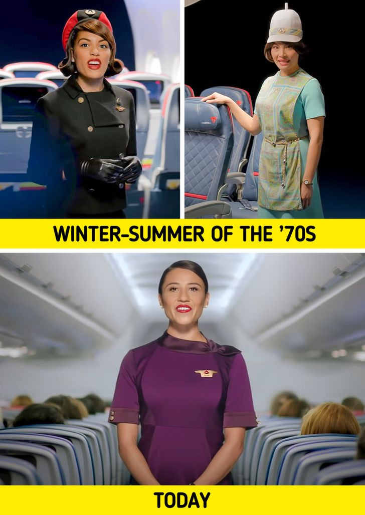 Đồng phục tiếp viên hàng không của Delta Air Lines trải qua một số thay đổi trong những năm qua. Năm 2018, Zak Rosen, nhà thiết kế trang phục cho ca sĩ Rihanna, đã tạo ra một thiết kế mới. Anh chọn 3 màu cơ bản: tím, xám, đỏ.