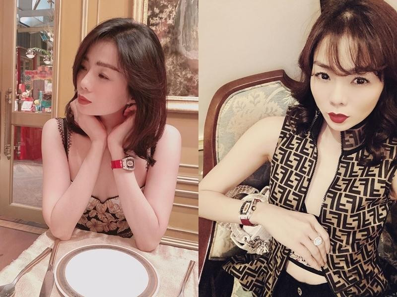 Chiếc đồng hồ Richard Mille đính kim cương này được Lệ Quyên vô cùng ưa thích. Cô thường xuyên mang theo khi đi diễn hoặc dạo phố.