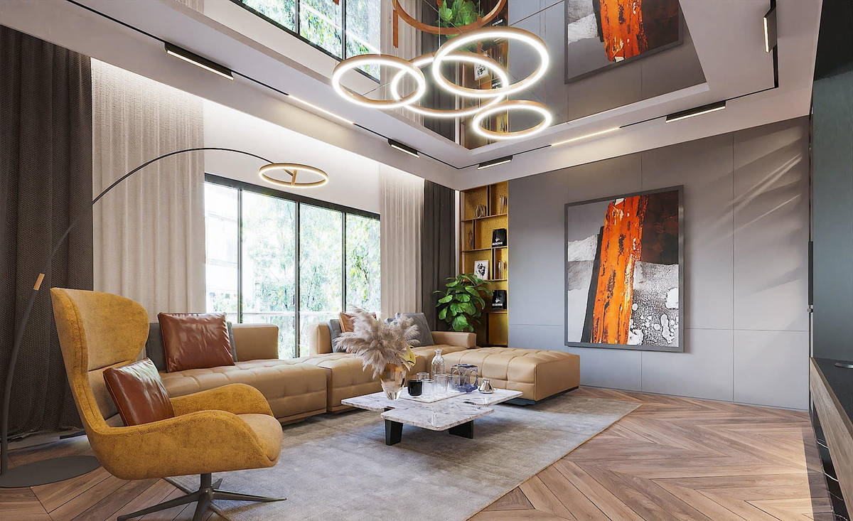 Nội thất tiện nghi theo phong cách hiện đại.