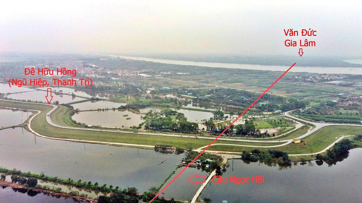 Theo quy hoạch, cầu Ngọc Hồi sẽ nối huyện Thanh Trì với xã Văn Đức của huyện Gia Lâm, giáp thị trấn Văn Giang (Hưng Yên). Dự án sẽ góp phần hoàn thiện giao thông cửa ngõ phía Nam Thủ đô. Ảnh tư liệu: Hạ Vũ