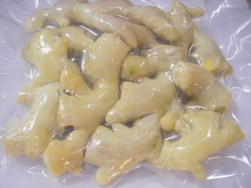 Gừng được đóng gói nửa ký hoặc 1kg chủ yếu phục vụ các nhà hàng. Ảnh: Zing
