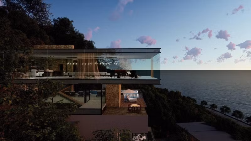 Bên trong căn biệt thự còn có bể bơi vô cực. Ảnh: FBNV