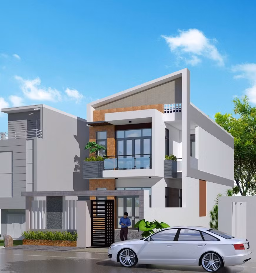 Tôn chống nóng mái dốc đơn giản được sử dụng rất nhiều cho kiến trúc xây dựng nhà cao tầng.