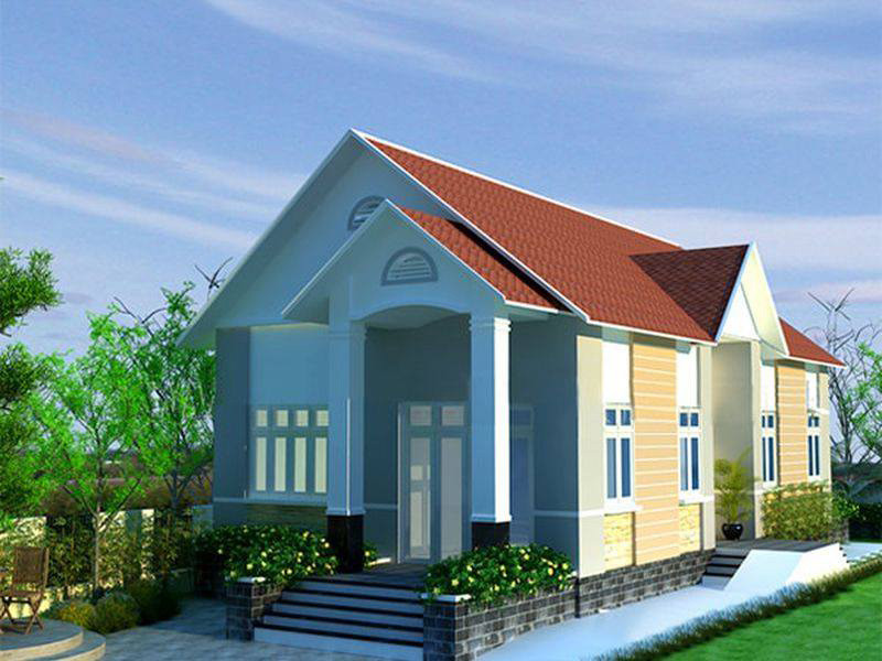 Nhà mái thái sử dụng tôn chống nóng sóng ngói giá rẻ chỉ từ 400 triệu đồng.