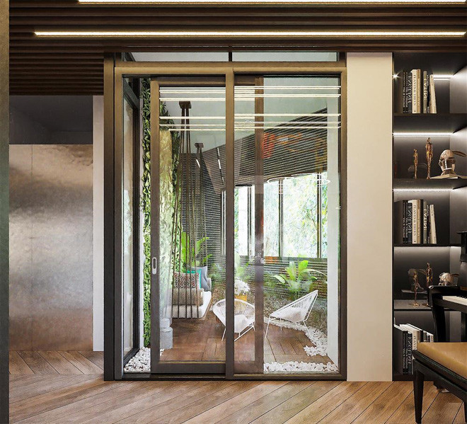 Sàn gỗ mang đến cảm giác ấm áp cho căn nhà. Ảnh: FBNV