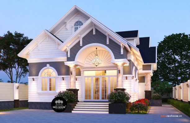 Nhà phố 1 tầng đẹp mái mang đến phong cách hiện đại, sang trọng. Ảnh: Nhathauxaydung24h.