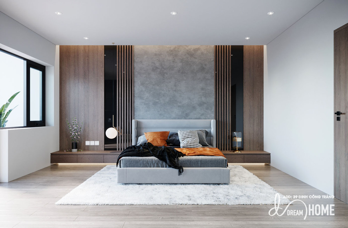 Phòng ngủ của vợ chồng Quế Ngọc Hải đơn giản, có thêm 1 ban công để hóng gió. Ảnh: Dream Home